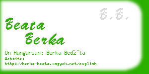 beata berka business card